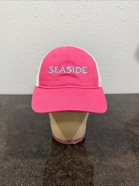 Seaside‎ Embroidered Pink Trucker Hat